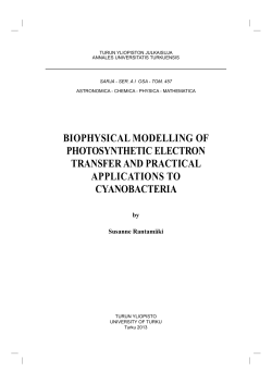 biophysical modelling of photosynthetic electron transfer and