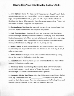 Games For Developing Auditory Skills