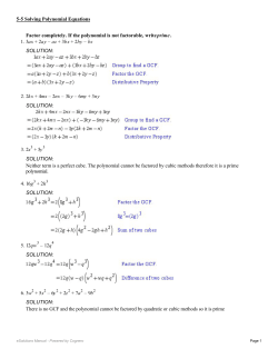 Factor completely. If the polynomial is not factorable