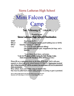 Mini Falcon Cheer Camp - Sierra Lutheran High School