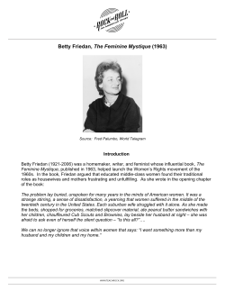 Betty Friedan, The Feminine Mystique (1963)