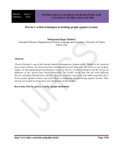 Parvin`s verbal techniques in inciting people against tyranny