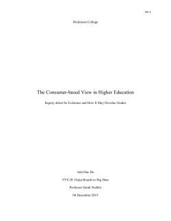 The Consumer-based View in Higher Education