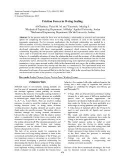Friction Forces in O-ring Sealing