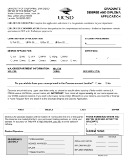 graduate degree and diploma application