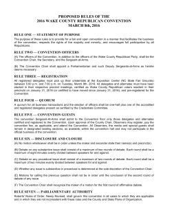 2016 Wake GOP Proposed Convention Rules (FINAL)