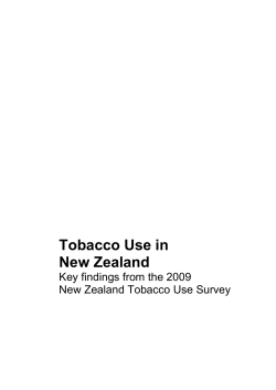 Key findings from the 2009 New Zealand Tobacco Use Survey