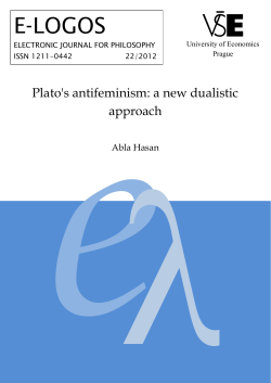 Plato`s antifeminism: a new dualistic approach