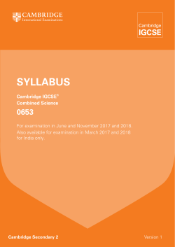 2018 Syllabus - Cambridge International Examinations
