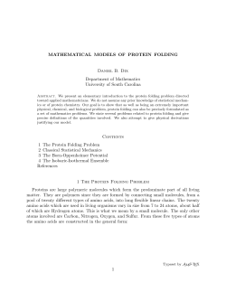 Mathematical Models of Protein Folding
