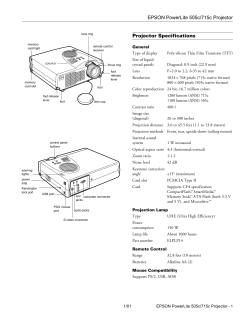 PowerLite 505c / 715c - Product Information Guide