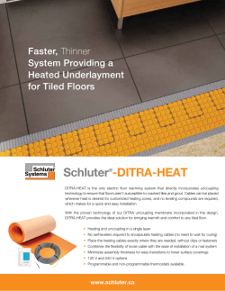 Schluter DITRA-HEAT Sell Sheet
