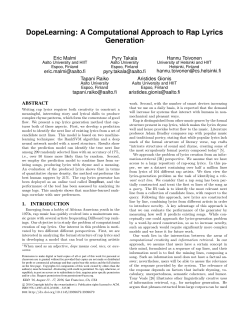 DopeLearning: A Computational Approach to Rap Lyrics