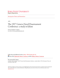The 1927 Geneva Naval Disarmament Conference: a study in failure