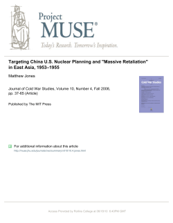 Targeting China U.S. Nuclear Planning and "Massive Retaliation" in
