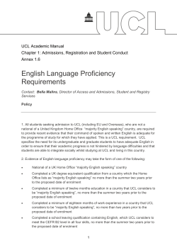 English Language Proficiency Requirements