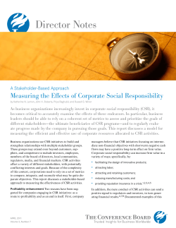 Measuring the Effects of Corporate Social Responsibility