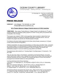 NJ`s Theatre Alliance`s Stages Festival returns to 14 OCL branches