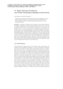 14 Biotic Entropy Production and Global Atmosphere