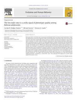 The low male voice is a costly signal of phenotypic quality among