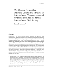The Ottawa Convention Banning Landmines, the Role