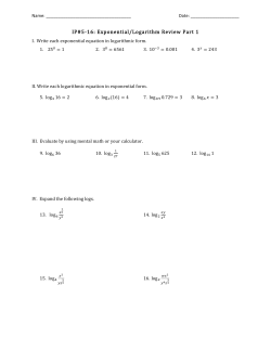 IP#5-‐16: Exponential/Logarithm Review Part 1