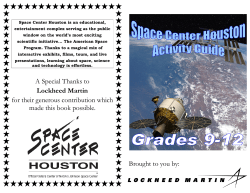 A Special Thanks to Lockheed Martin for their generous contribution