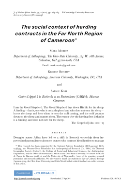 The social context of herding contracts in the Far North