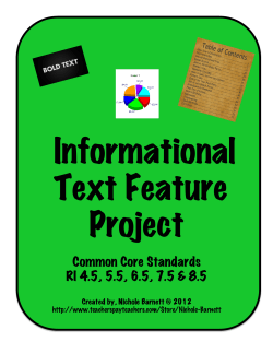 Informational Text Feature Project