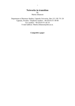 Networks in transition