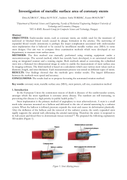 Investigation of metallic surface area of coronary stents