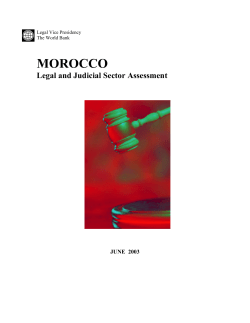 MOROCCO Legal and Judicial Sector Assessment