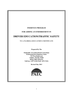 DRIVER EDUCATION/TRAFFIC SAFETY