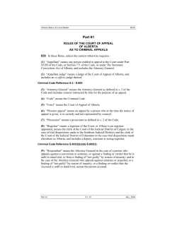 Court of Appeal Criminal Rules