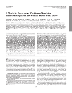 A Model to Determine Workforce Needs for Endocrinologists in the