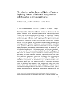 Globalization and the Future of National Systems