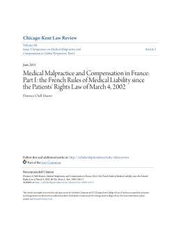 Medical Malpractice and Compensation in France