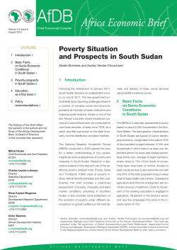 Poverty Situation and Prospects in South Sudan