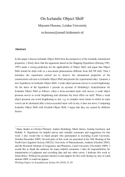 On Icelandic Object Shift