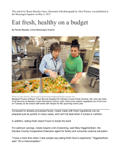 Eat fresh, healthy on a budget - Daviess County Public Schools