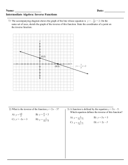 Inverse Functions