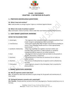 class &ndash; vii science chapter &ndash; 1 nutrition in plants 1. previous