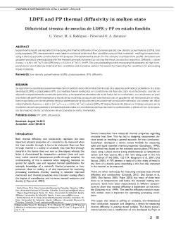 LDPE and PP thermal diffusivity in molten state