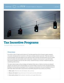 Tax Incentive Programs - The Pew Charitable Trusts