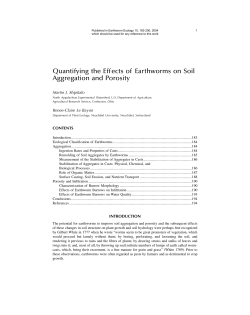 Quantifying the Effects of Earthworms on Soil