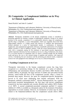 20. Compstatin: A Complement Inhibitor on its