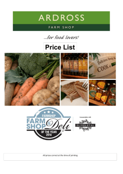 Price List - Ardross Farm Shop