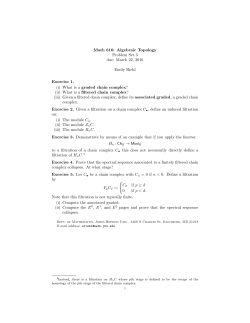 Math 616: Algebraic Topology Problem Set 3 due: March 22, 2016