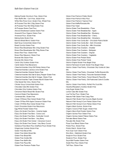 Bulk Barn Gluten Free List