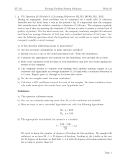 ST 311 Evening Problem Session Solutions Week 10 1. p. 576